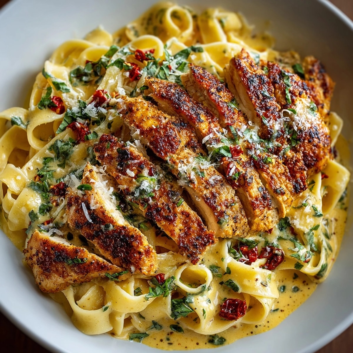 Creamy Marry Me Chicken Pasta with brown butter, perfect main course, appealing flavors and textures.