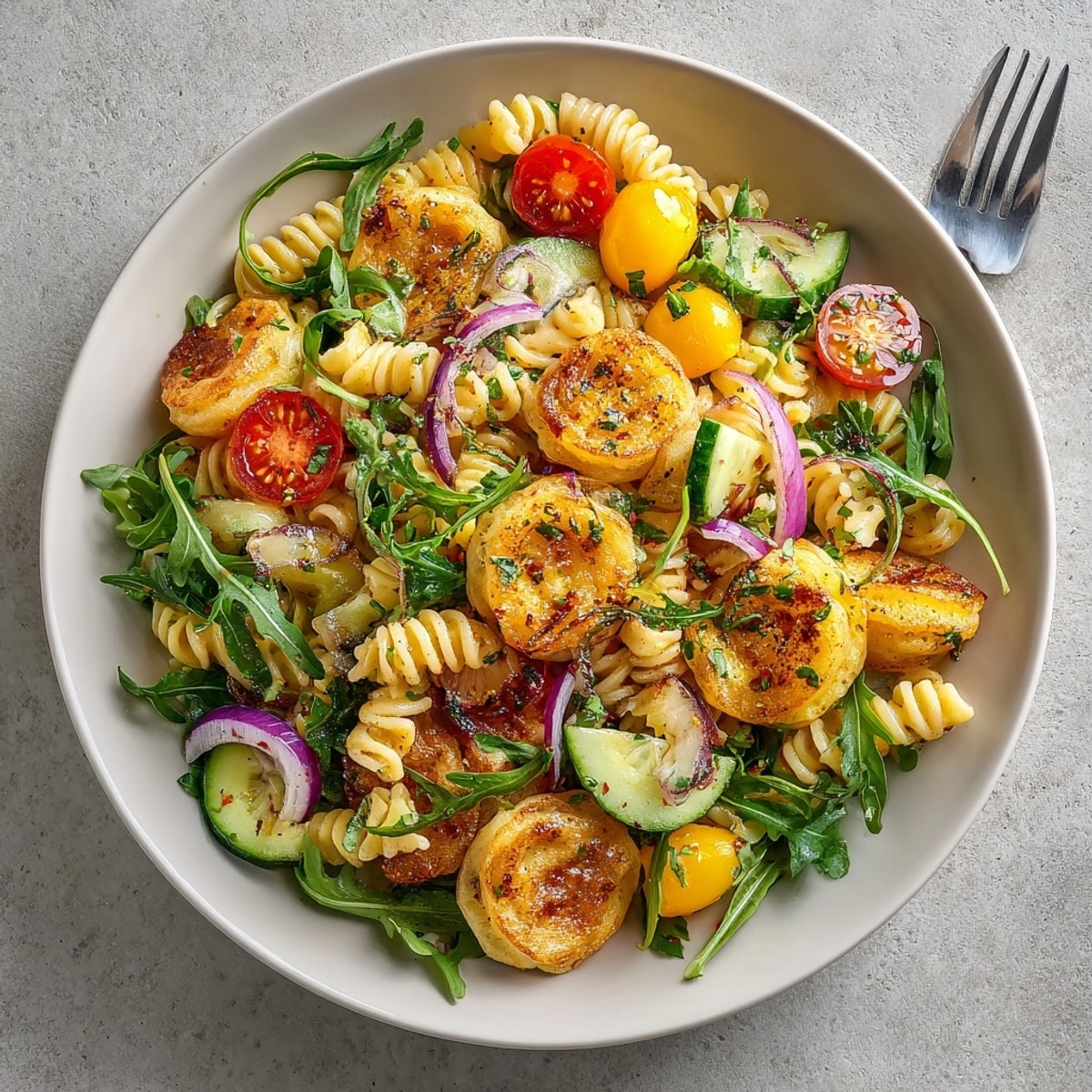 Enjoy a unique and delicious Pancake Pasta Salad, perfect for brunch or a light meal.