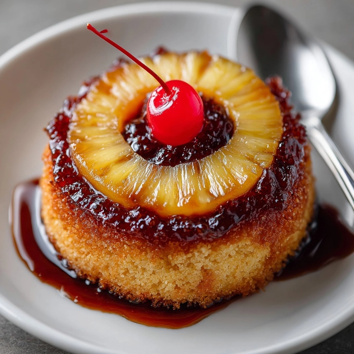Close-up of soft, fluffy pineapple upside down sugar cookies fresh from the oven, ready to serve.