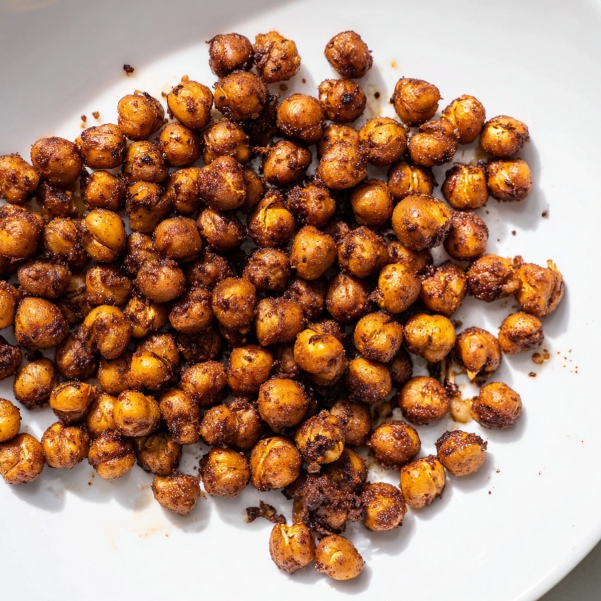 Crispy Garlic BBQ Roasted Chickpeas: golden and smoky, ready for snacking or salads.