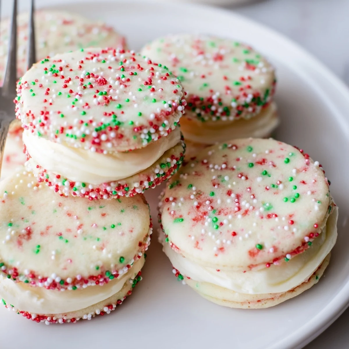 Delightful festive Christmas cookie sandwiches, sweet and soft, perfect for holiday gatherings.  