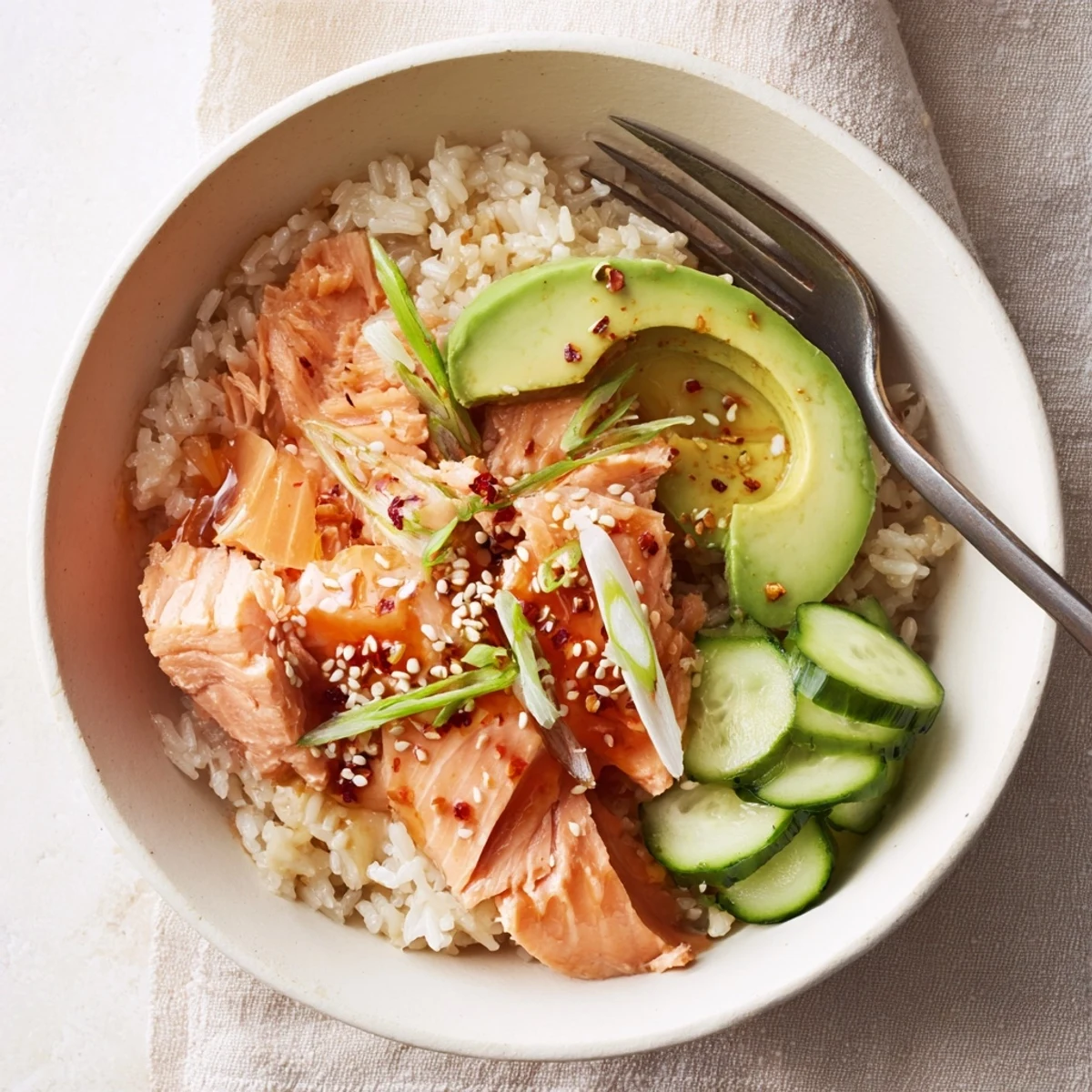 Leftover Salmon Rice Bowl