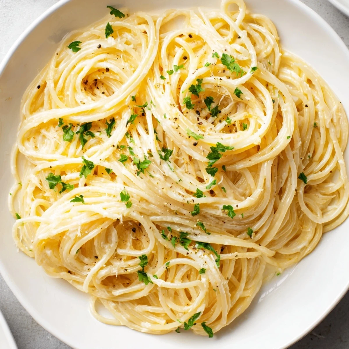 Creamy Three-Cheese Spaghetti
