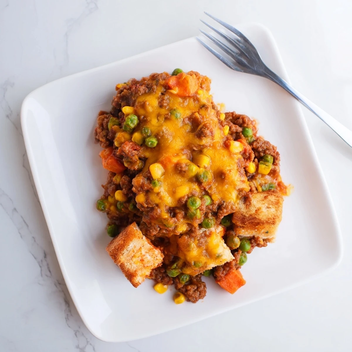 Golden, bubbling 5-Ingredient Sloppy Joe Casserole, a family-favorite comfort food baked to perfection.