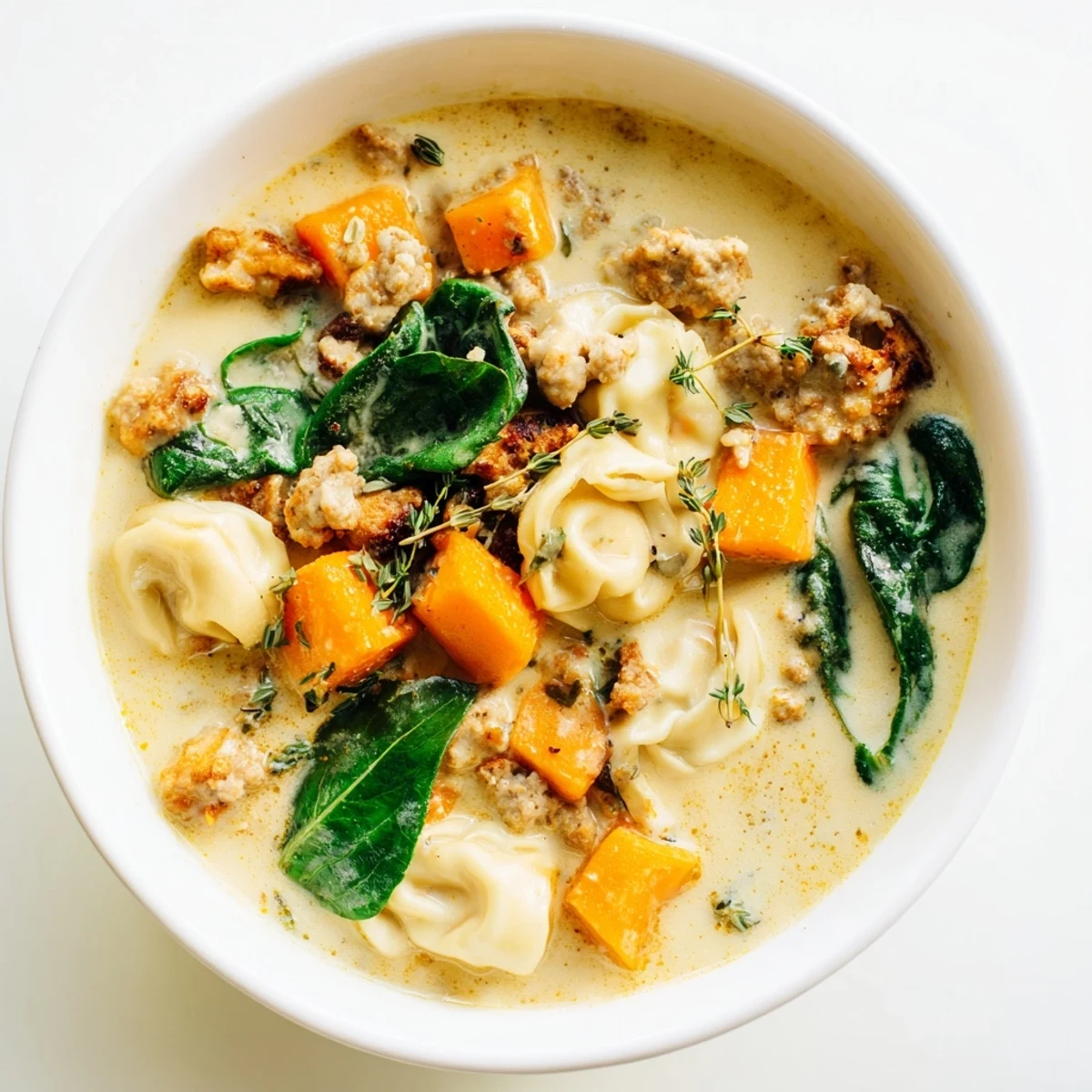 Creamy Sausage Tortellini Soup