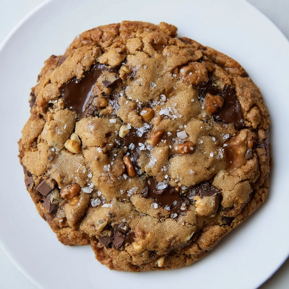 A close-up of warm, chewy Best Ever Butterscotch Chocolate Chip Cookies fresh from the oven.