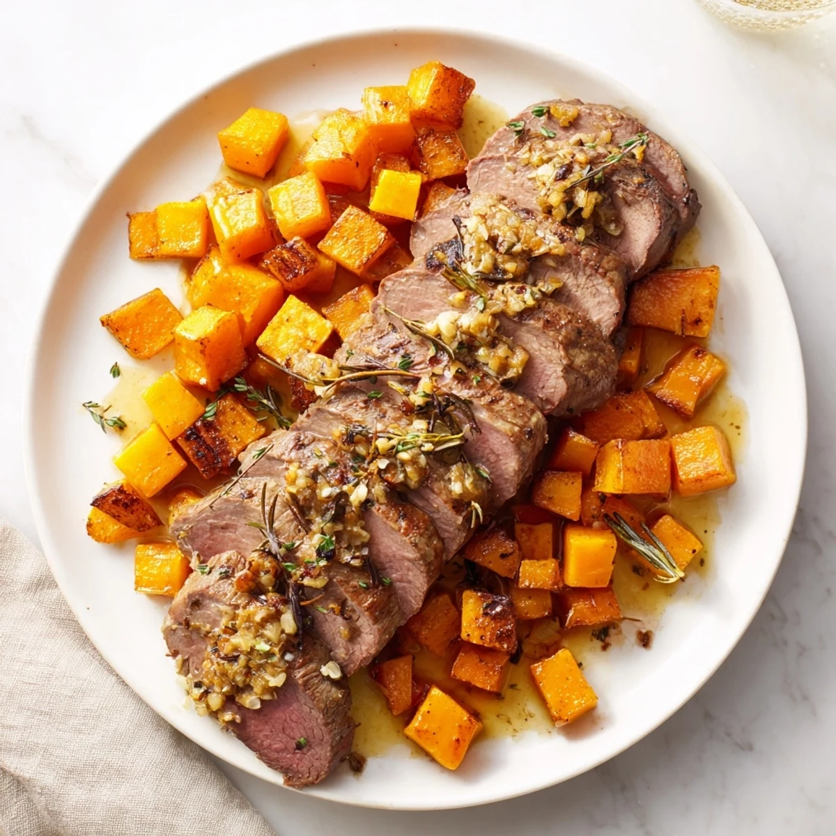 Butternut Squash Garlic Herb Steak