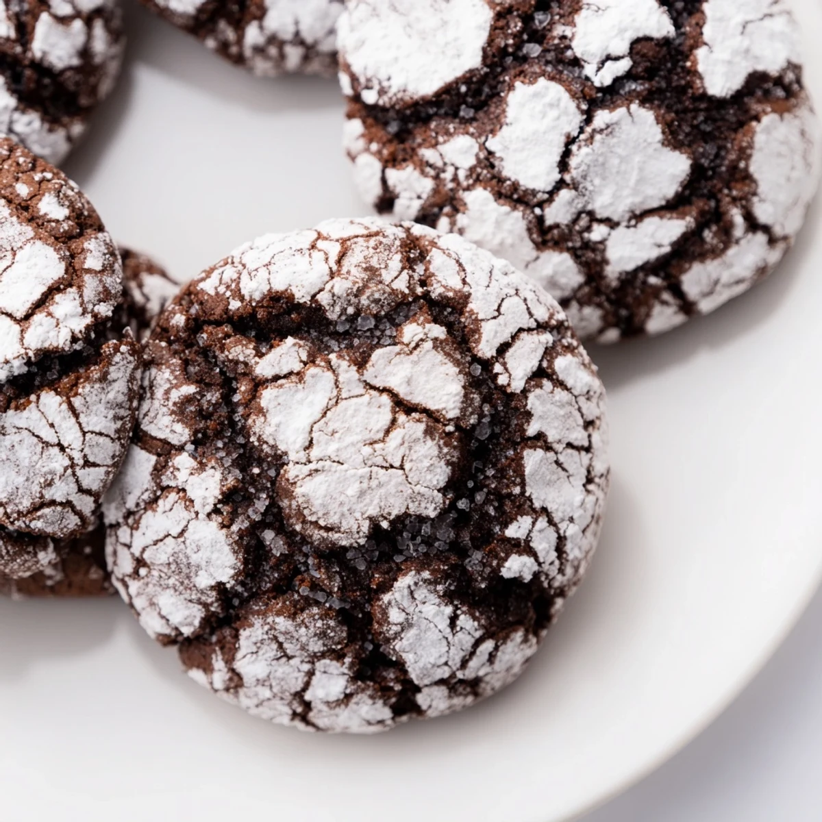 Freshly baked Air-Fried Chocolate Crinkle Cookies, a delightful dessert with crispy edges and a soft, chewy inside.