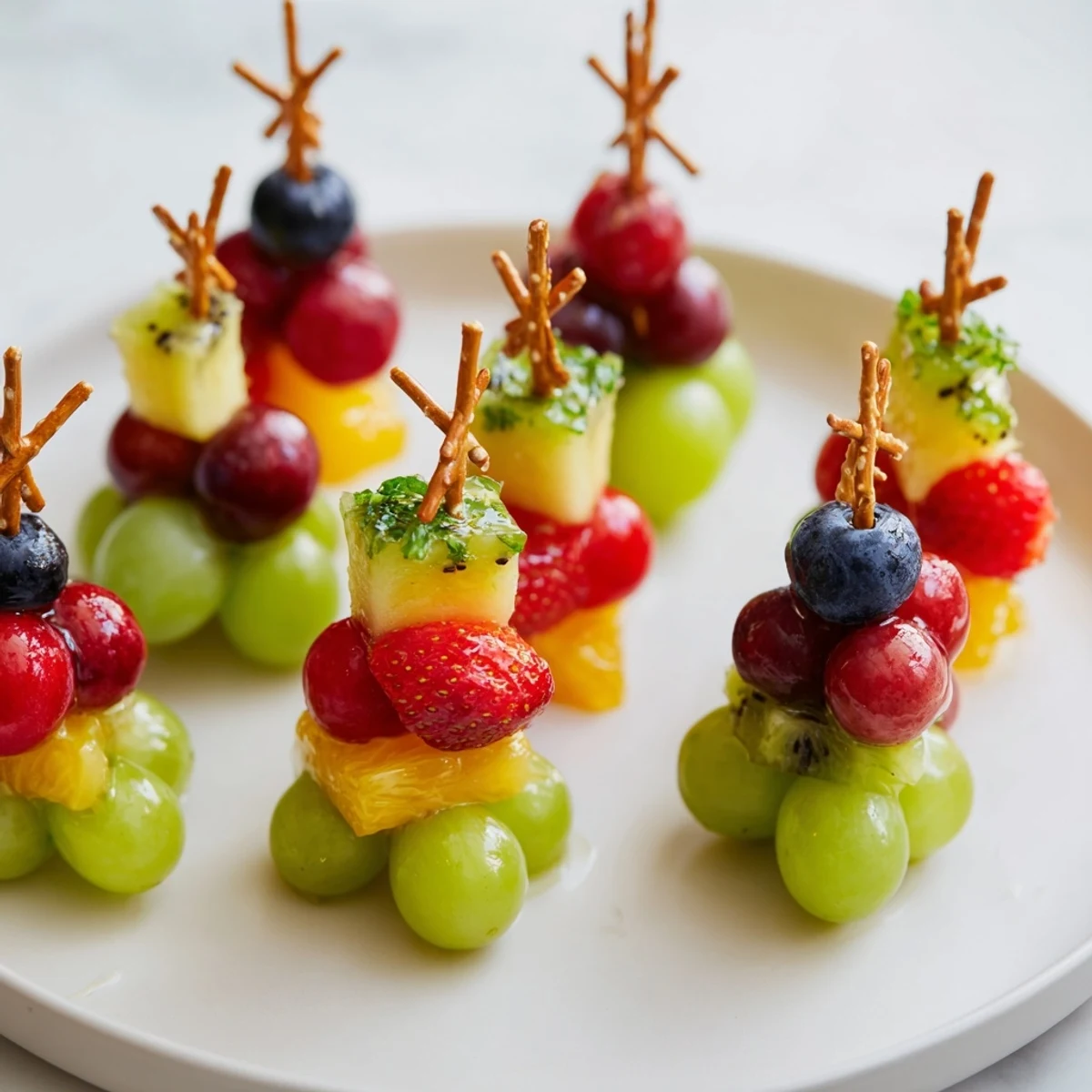 Get ready for a stunning Ornament Fruit Medley bursting with juicy grapes and pineapple, ideal for a party.