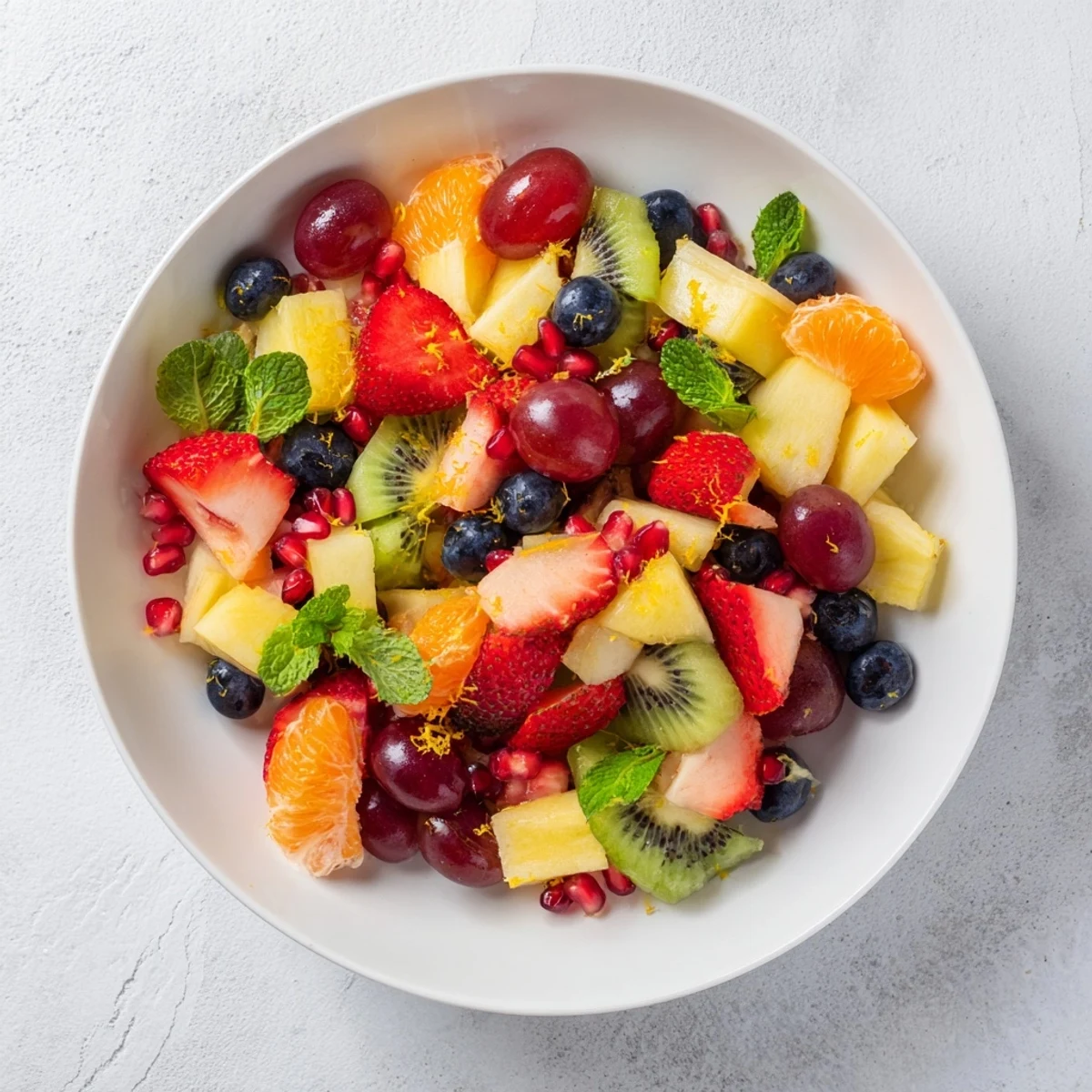 A colorful Ornament Fruit Medley, overflowing with fresh berries and citrus segments for a sweet treat.