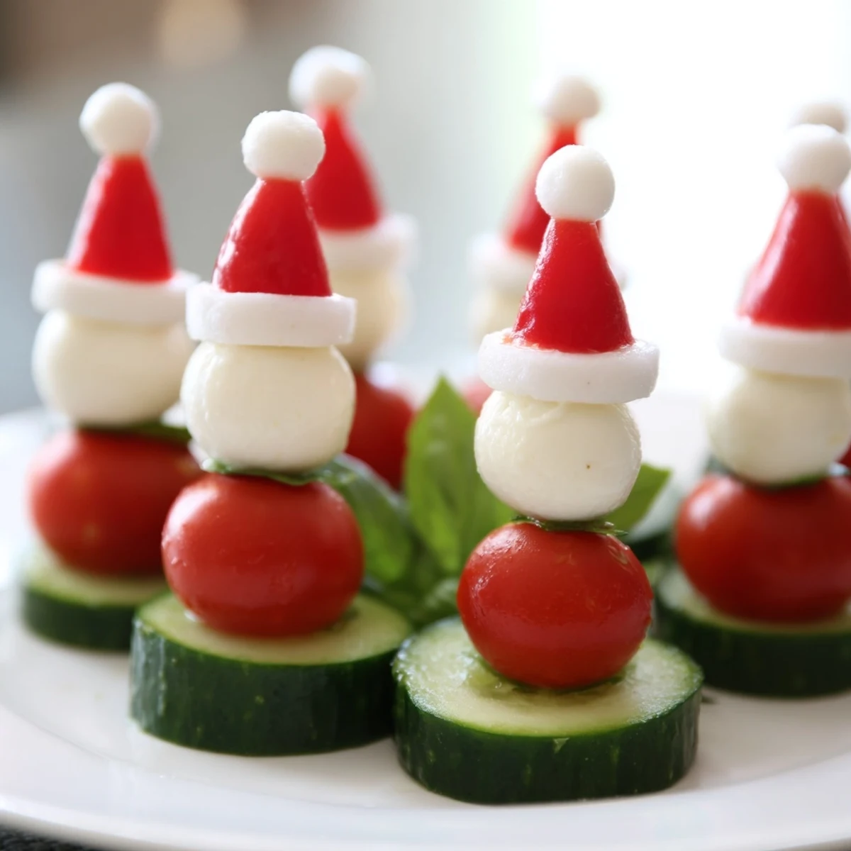 Savory Crudités Veggie Santa Hat