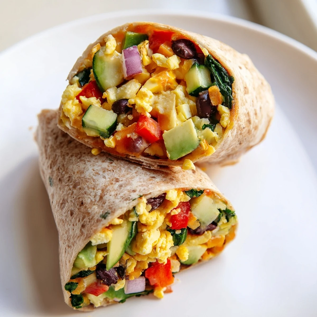 This satisfying Veggie-Loaded Breakfast Burrito is bursting with fresh vegetables and flavorful spices, perfect for breakfast.