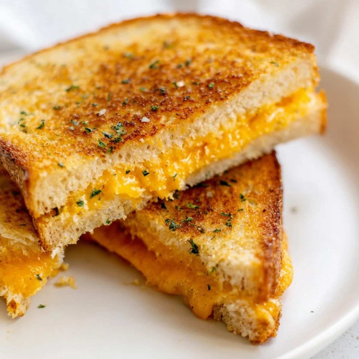 Golden, bubbling Garlic Butter Mayo Grilled Cheese, with melted cheese and crispy sourdough.