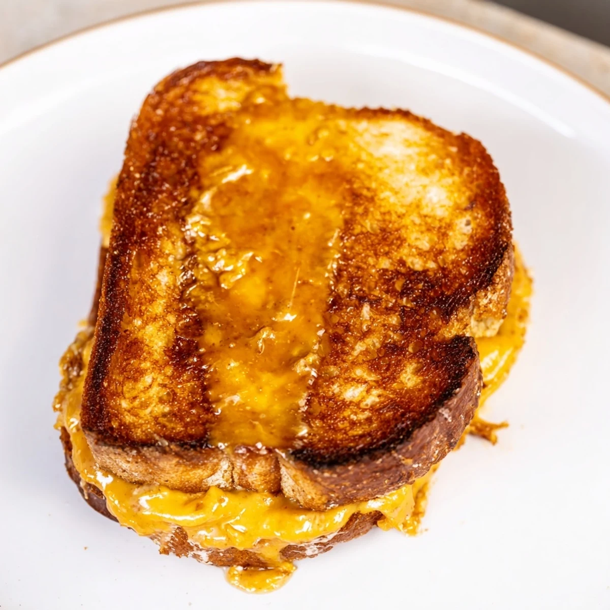 Golden-brown sourdough sandwiches, the honey chipotle butter grilled cheese is a spicy-sweet, gooey delight.