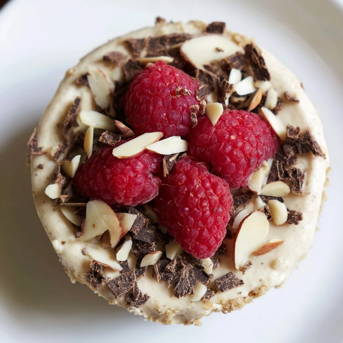 A close-up of delicious protein cheesecake cups, layered with creamy filling and vibrant berries.
