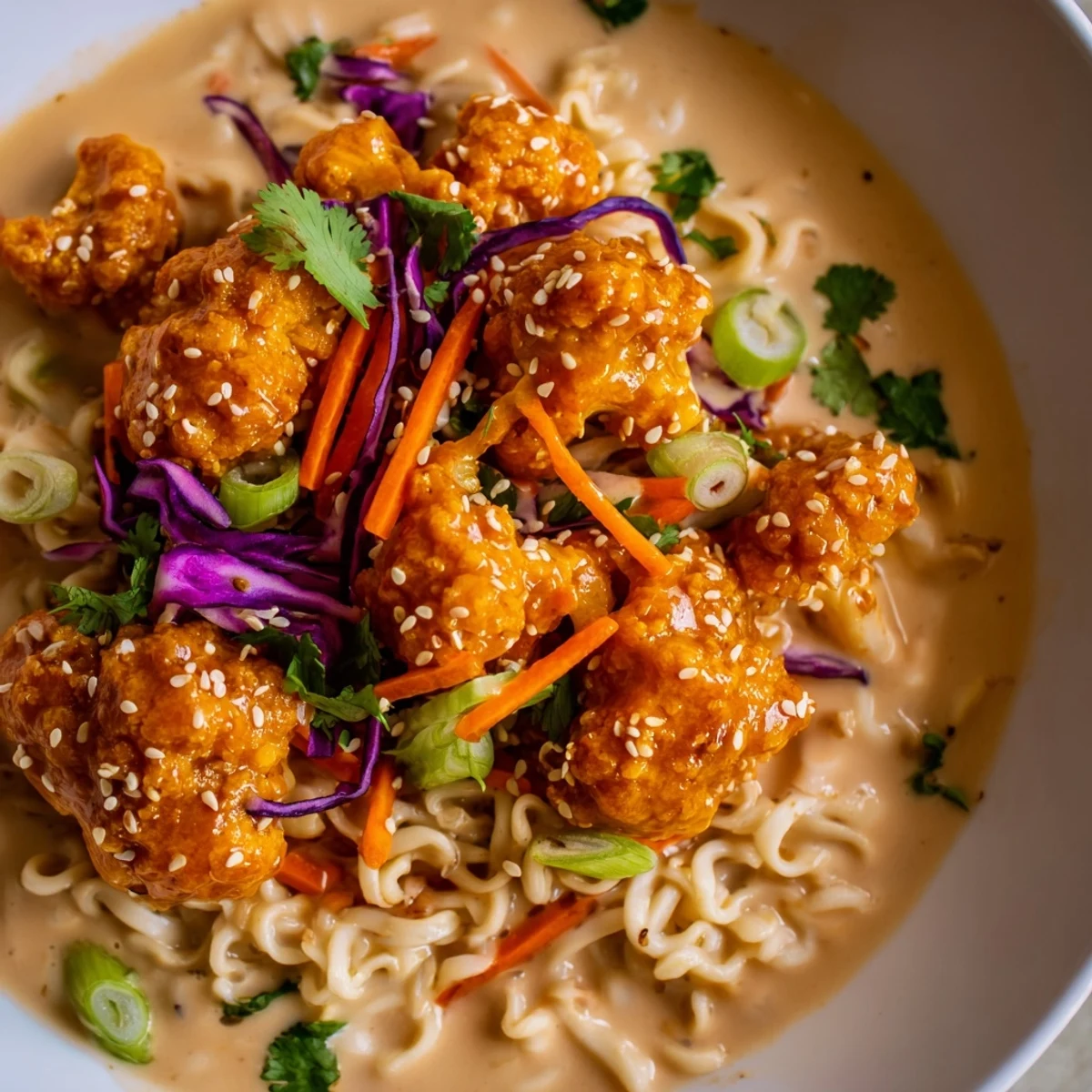 Buffalo Cauliflower Ramen Bowl