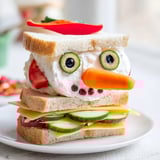 Whimsical Snowman Sandwich Stack