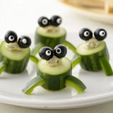 Bright green bell pepper turtle heads and cucumber shells star in this delightful Slow & Savory Turtle Crudités platter.