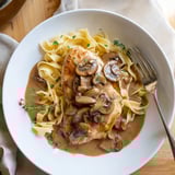 Creamy Chicken Marsala features tender chicken breasts coated in a savory Marsala wine sauce with sautéed mushrooms, paired with al dente pasta.