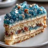 Teal and Gold Geode Graduation Cake: a creative, eye-catching centerpiece with shimmering rock candy crystals and metallic gold highlights, perfect for honoring graduates in style.