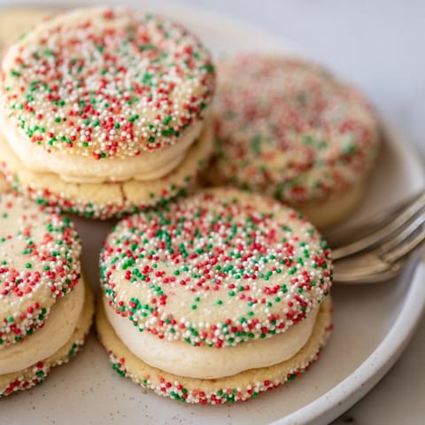 festive christmas cookie sandwiches
