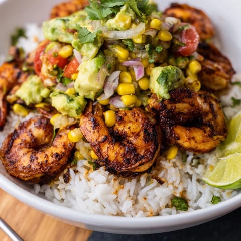 Blackened Shrimp Avocado Corn Bowl