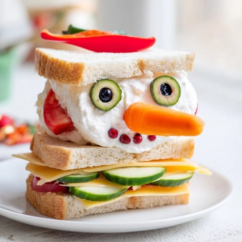 Whimsical Snowman Sandwich Stack