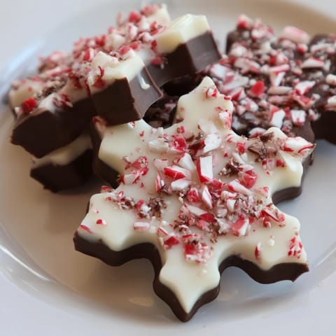 Peppermint Bark Snowflakes Treat