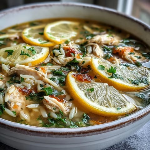 Tender chicken and pasta swim in this sunny, zesty Lemon Chicken Orzo Soup.