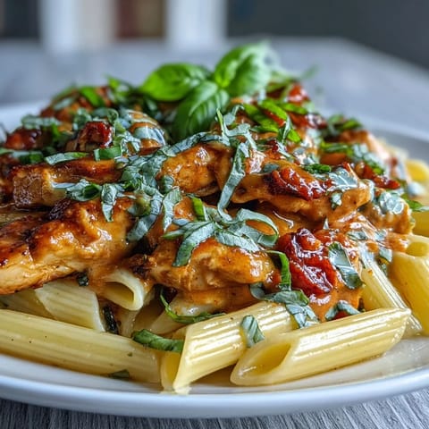 Velvety sauce coats tender chicken and pasta in this easy weeknight meal.