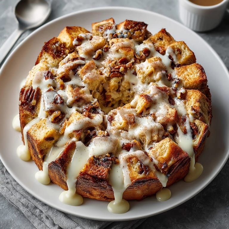 This decadent Cinnamon Roll Breakfast Bread Pudding is a warm, sweet, and cinnamon-infused comfort food staple.