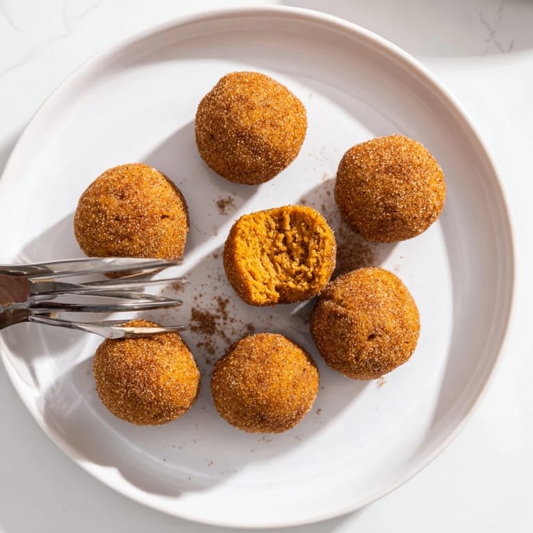 Savor these warm pumpkin muffin balls, ideal for enjoying with coffee or tea.