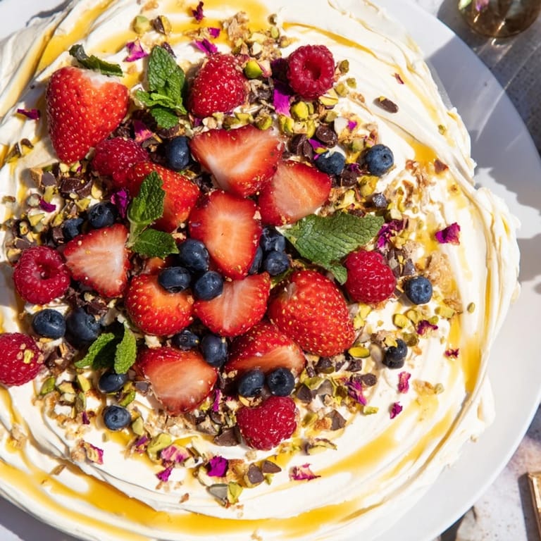 Delicious Butter Board Dessert featuring whipped cream cheese, drizzled with honey and fresh mint.  