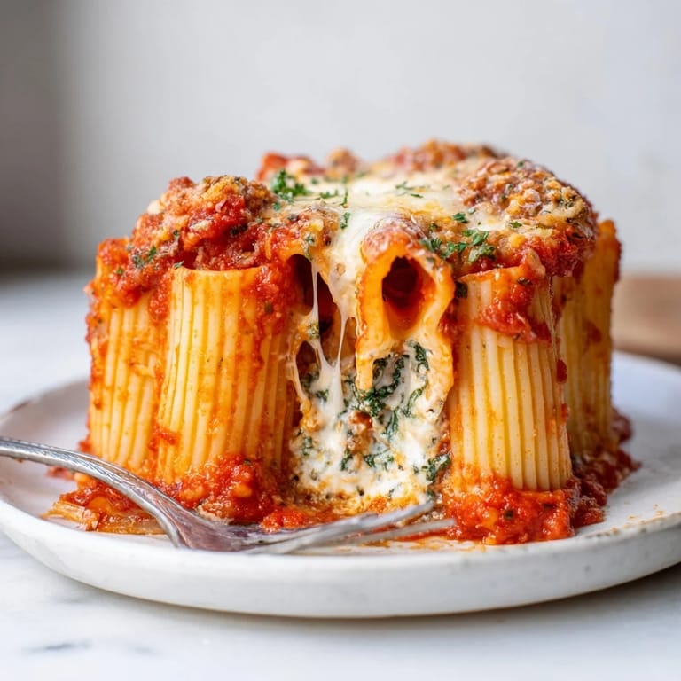 Elegant Honeycomb Pasta Cake baked to golden perfection, showcasing vibrant layers of cheese.  
