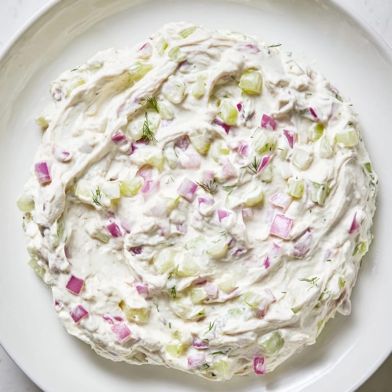 Cool, tangy Sweet and Sour Pickle Relish Dip, perfect for burgers, providing a classic American taste.