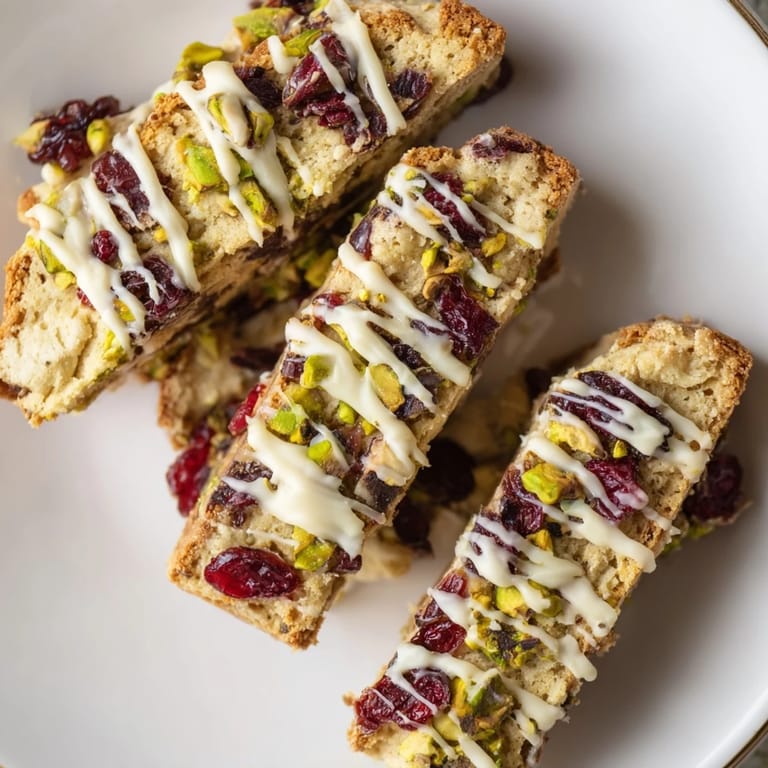 These crispy, twice-baked White Chocolate Cranberry Pistachio Biscotti feature glistening white chocolate and vibrant cranberries.