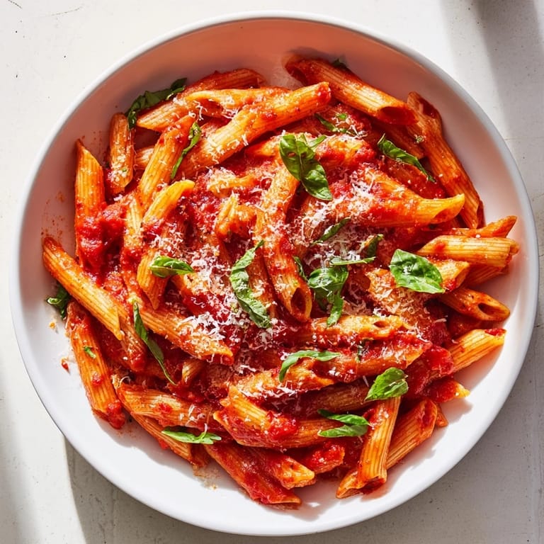 Creamy Alfredo sauce coats the tender Microwave Bowl Pasta, sprinkled with Parmesan cheese ready to eat.