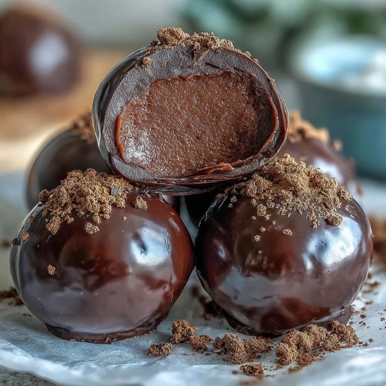 Homemade Hojicha Truffles sit on a wooden board, showcasing their creamy ganache centers and rustic, Japanese-inspired style.