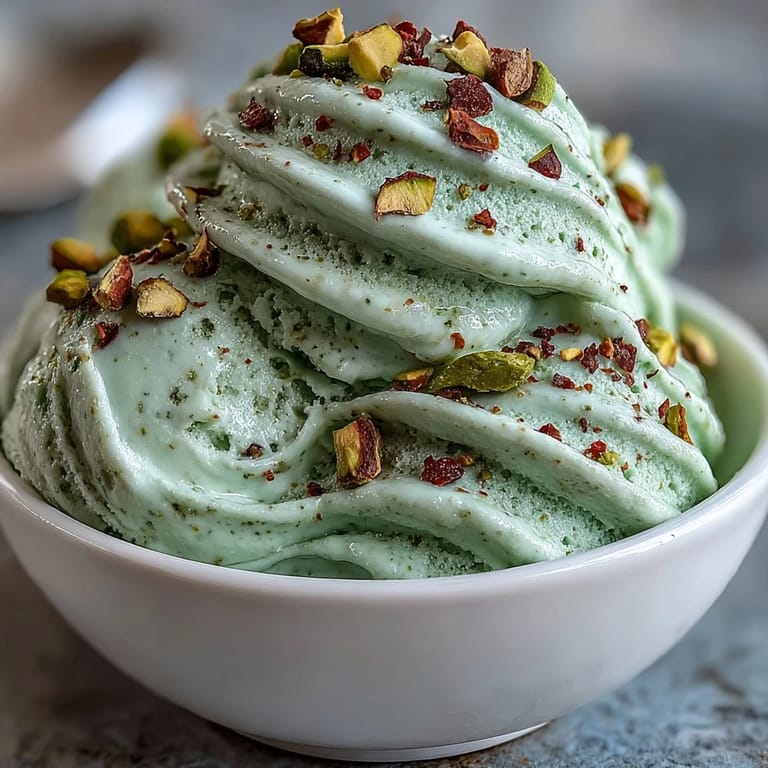 Luxurious pistachio gelato made with roasted pistachios, offering a deep nutty flavor and velvety finish.