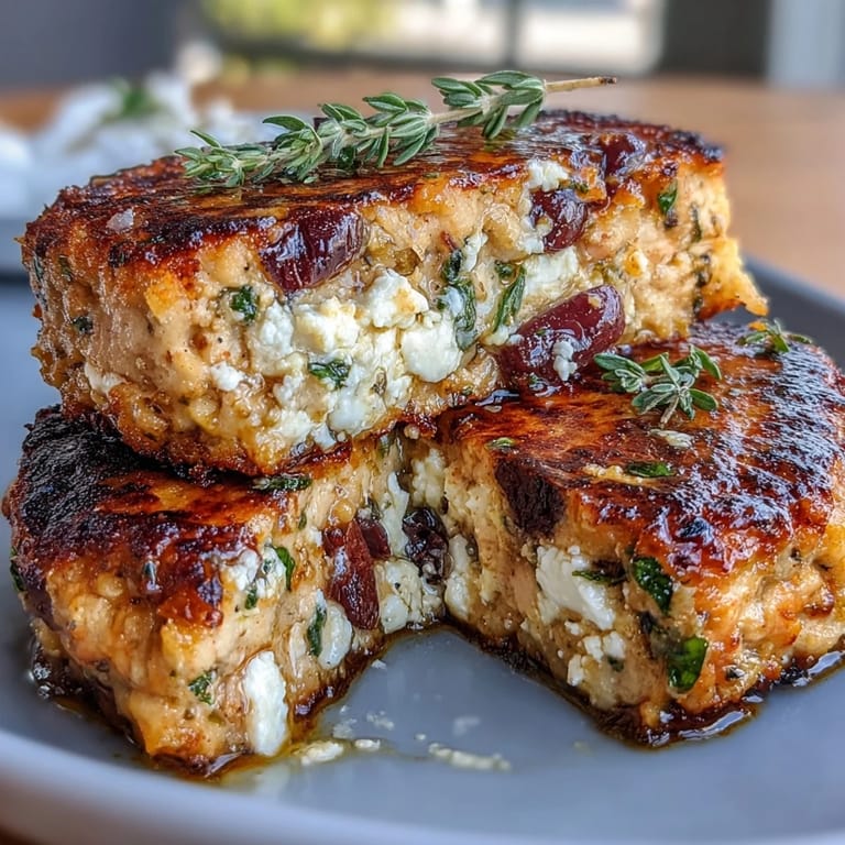 Homemade Mediterranean chicken patties served with tzatziki and pita bread, perfect for a quick, healthy weeknight dinner.