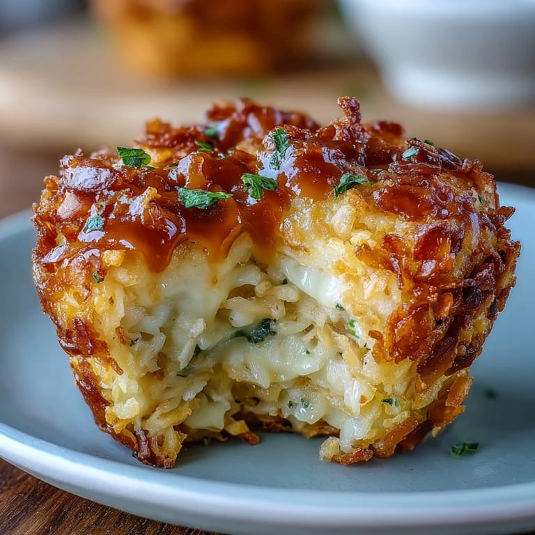 Savory Funeral Potatoes Muffin Cups featuring tender shredded potatoes, melted cheddar, and crunchy topping, perfect for brunch spreads.