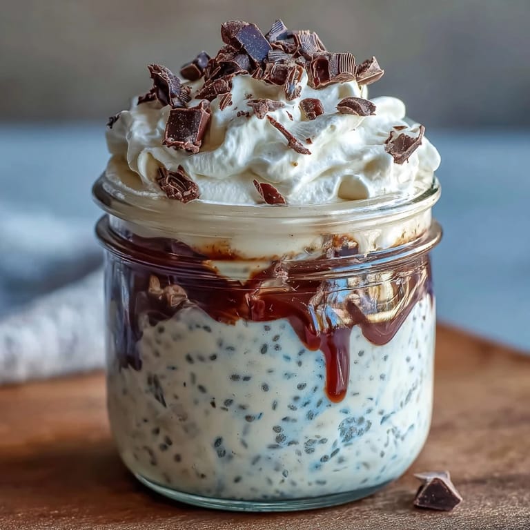 Coffee-infused overnight oats with vanilla bean and Greek yogurt, chilled and served in jars with a dusting of espresso powder for a rich flavor experience.