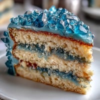 Graduation Cake with Teal and Gold Geode Slice Design: a stunning, elegant cake featuring a sparkling teal geode slice accented with gold leaf for a luxurious celebration dessert.